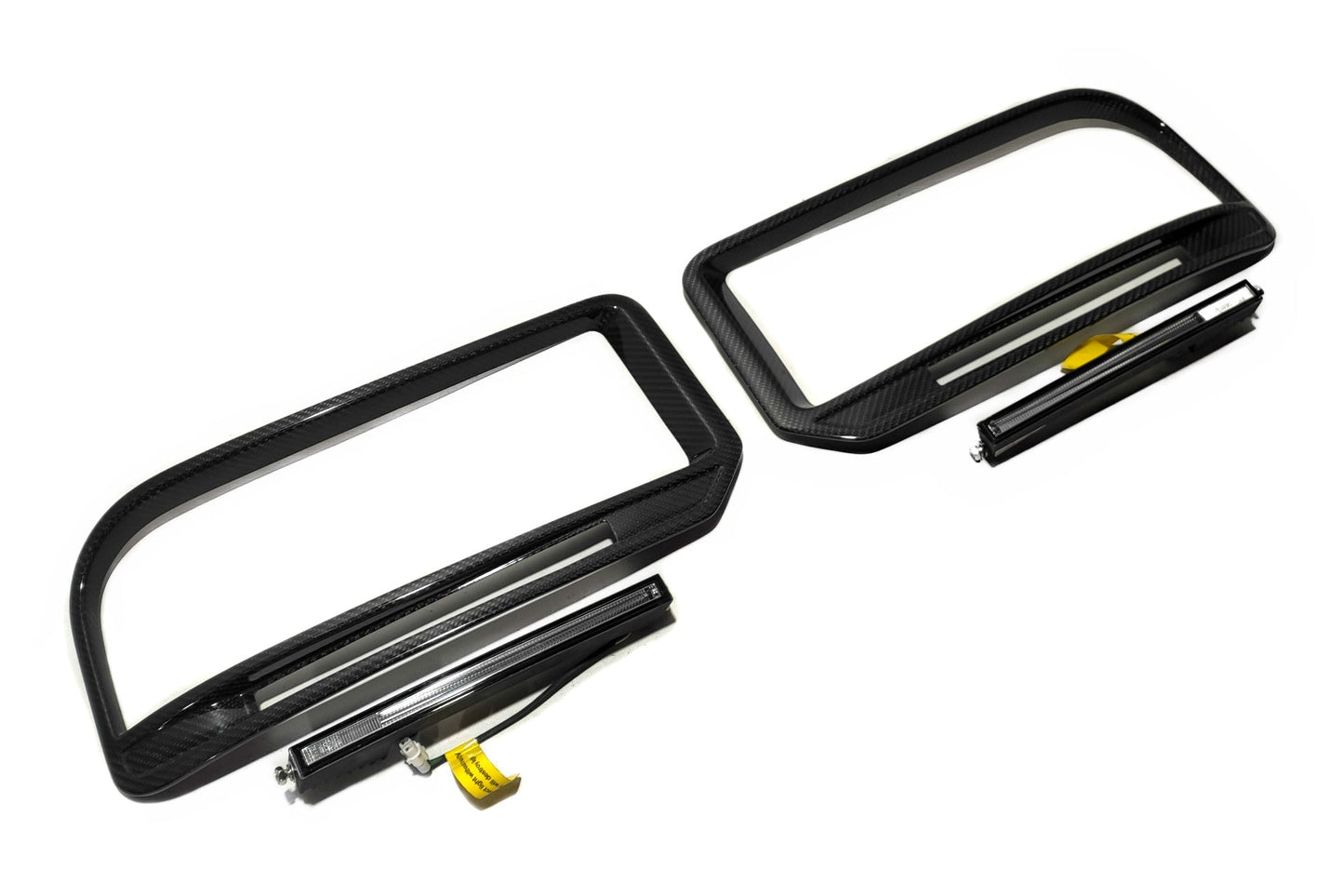 W463a W464 G900 G Wagon carbon fiber front bumper frames insertions with LED lights for Widestar Brabus